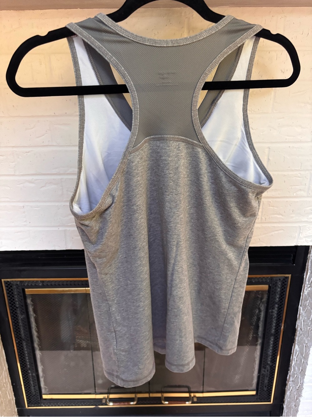 Danskin Light Gray V-Neck Racerback Tank - Picture 2 of 4